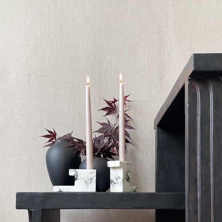 Brick low candle holder 7.5x14 cm, Calacatta 101 Copenhagen