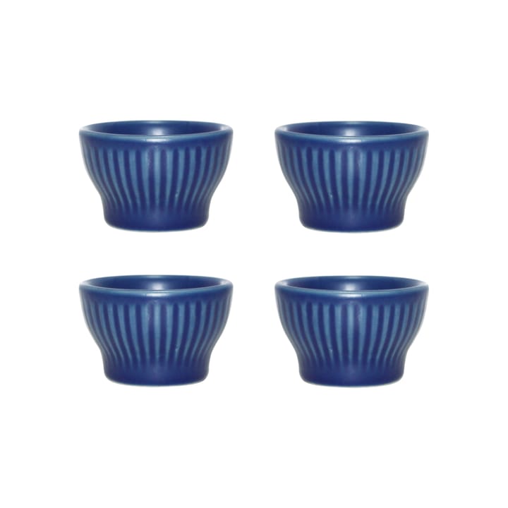 Groovy egg cup 4-pack, Blue stoneware Aida