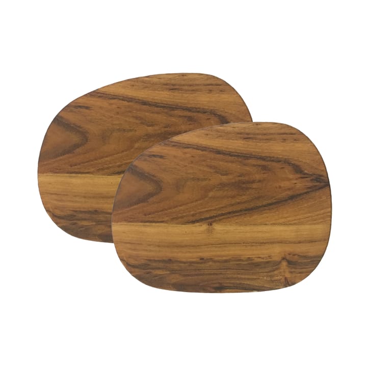 Raw butter dish 14x19 cm 2-pack teak, brown Aida