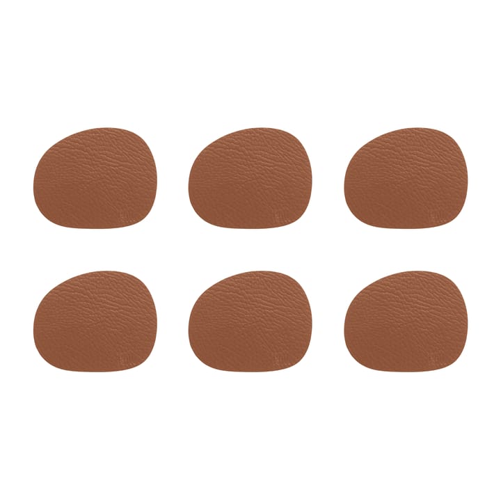 Raw coaster leather 6-pack, Cinnamon brown (brown) Aida