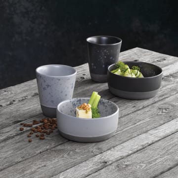 Raw double-wall mug 25 cl - black with dots - Aida