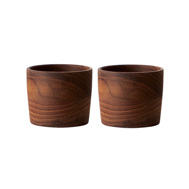 Raw egg cup teak 2-pack - brown - Aida