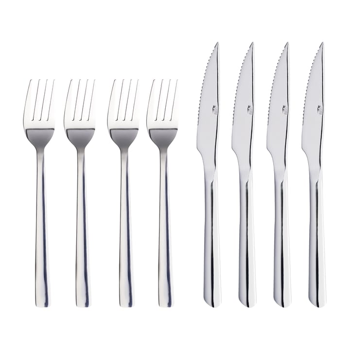 Raw grill cutlery 8 pieces, Polished stainless steel Aida