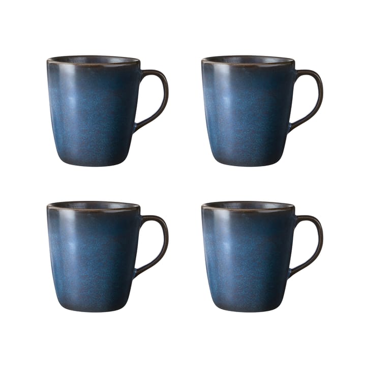 Raw mug with handle 35 cl 4-pack - midnight blue - Aida