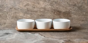 Raw Organic bowl set with wooden tray - Arctic White - Aida