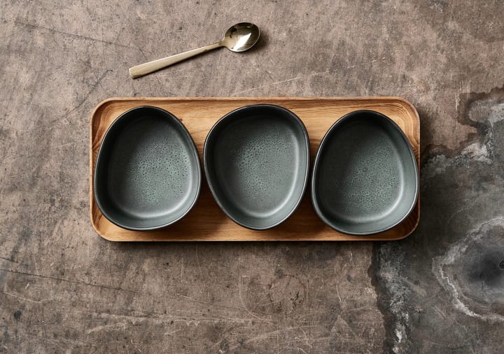 Raw Organic bowl set with wooden tray, Northern Green Aida