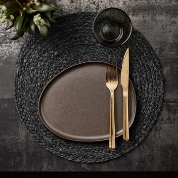 Raw Organic lunch plate 24x21 cm - Metallic Brown - Aida