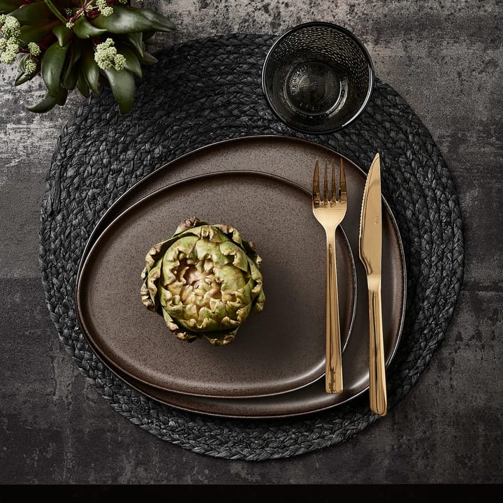 Raw Organic plate 29x25 cm, Metallic Brown Aida