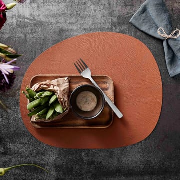 Raw placemat leather - Cinnamon brown buffalo - Aida