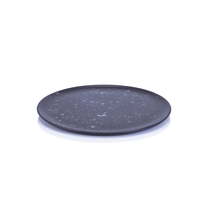 Raw plate 23 cm, black with dots Aida