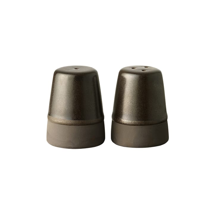 Raw salt and pepper set, metallic brown Aida