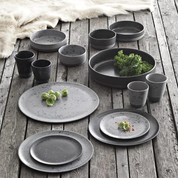 Raw soup plate Ø19,4 cm - black with dots - Aida