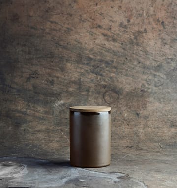 Raw storage jar with lid 15 cm - Metallic brown - Aida