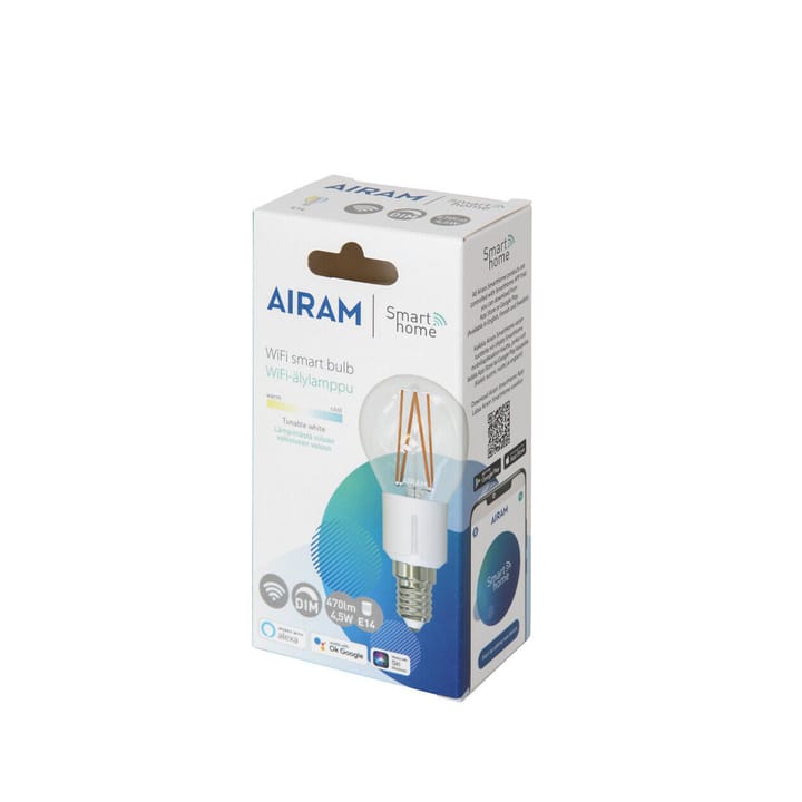 Airam Smart Home Filament LED globe light source, Clear e14, 5w Airam