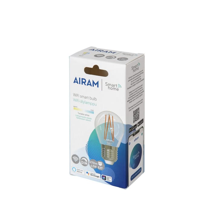 Airam Smart Home Filament LED globe light source, Clear e27, 5w Airam