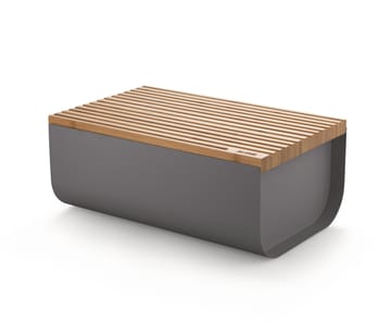 Mattina bread bin 34 cm - Dark grey-bamboo - Alessi