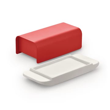 Mattina butter dish 9.5x21 cm - Red-stainless steel - Alessi