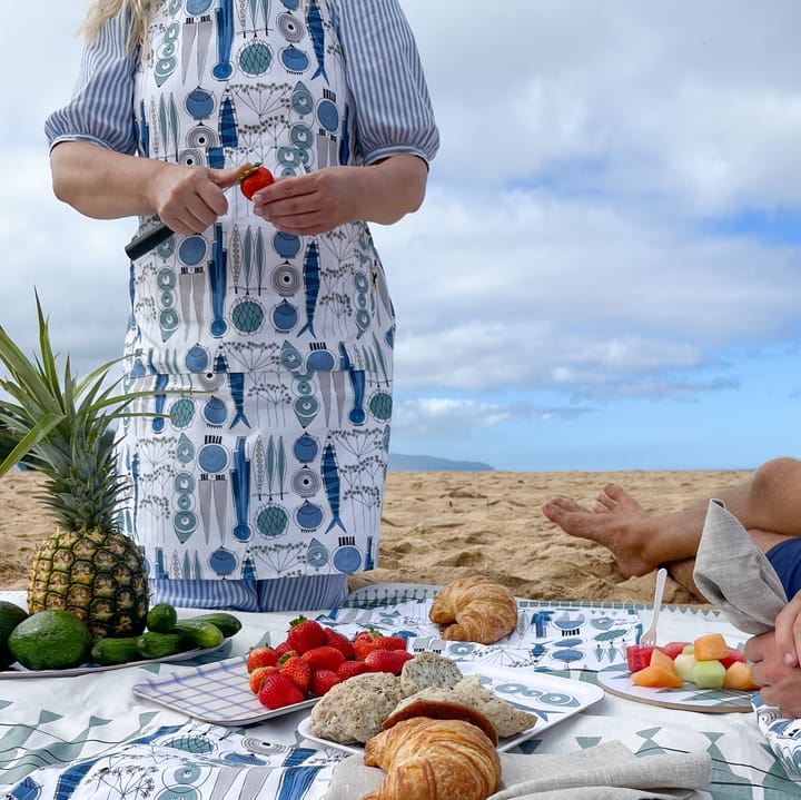 Picknick apron small pattern, Blue-beige Almedahls