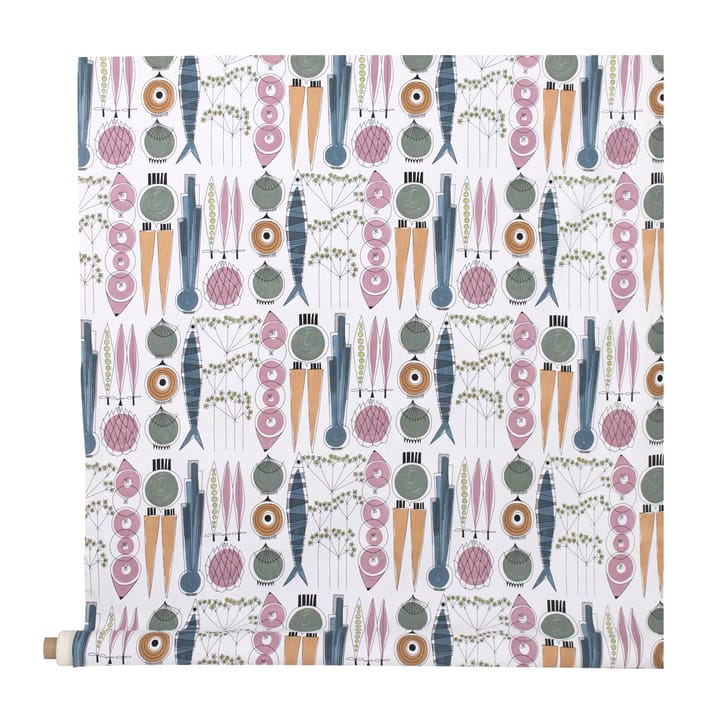 Picknick fabric, blue-pink Almedahls