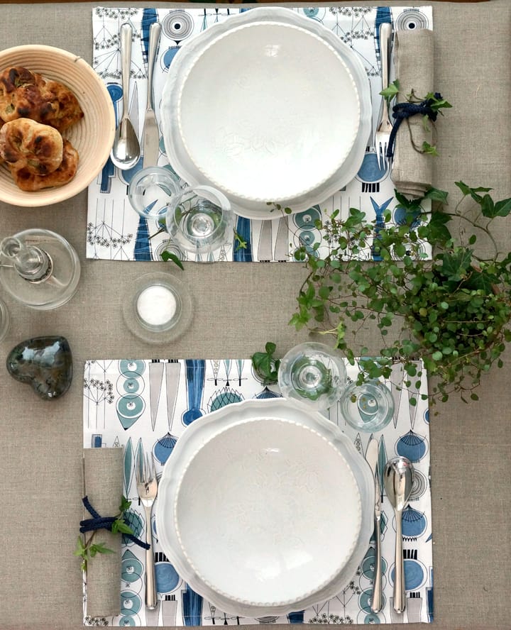 Picknick placemat 34x45 cm 2-pack, Blue-beige Almedahls