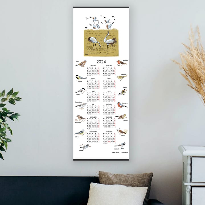 Swedish bird calender 2024, 35x90 cm Almedahls