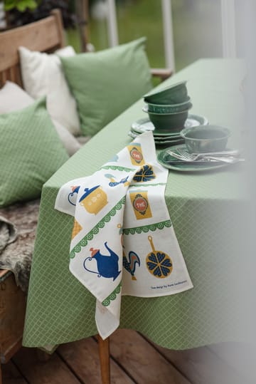 Time kitchen towel 47x70 cm - Blue-yellow - Almedahls