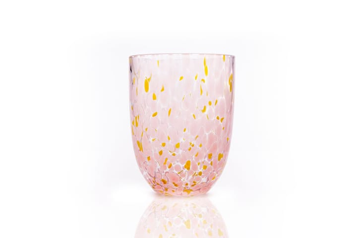 Confetti Drinking glass 25 cl, Pink-yellow Anna Von Lipa