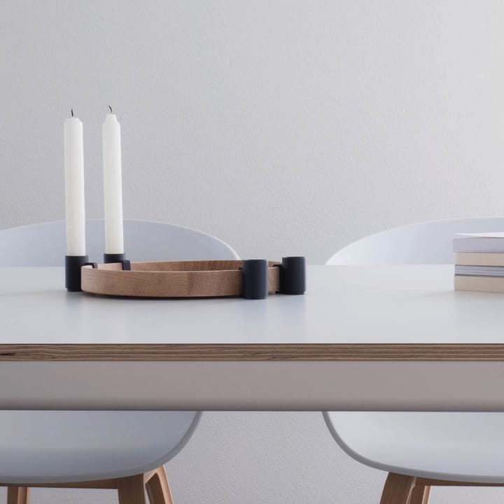 Luna candleholder, oak-black Applicata