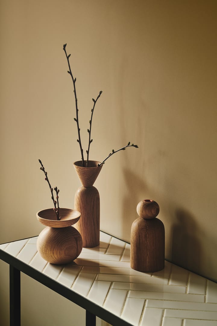 Shape bowl vase, Oak Applicata