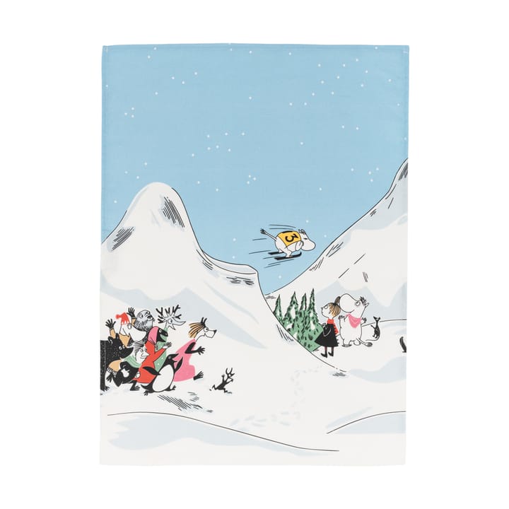 Moomin kitchen towel Ski jumping, 50x70 cm Arabia