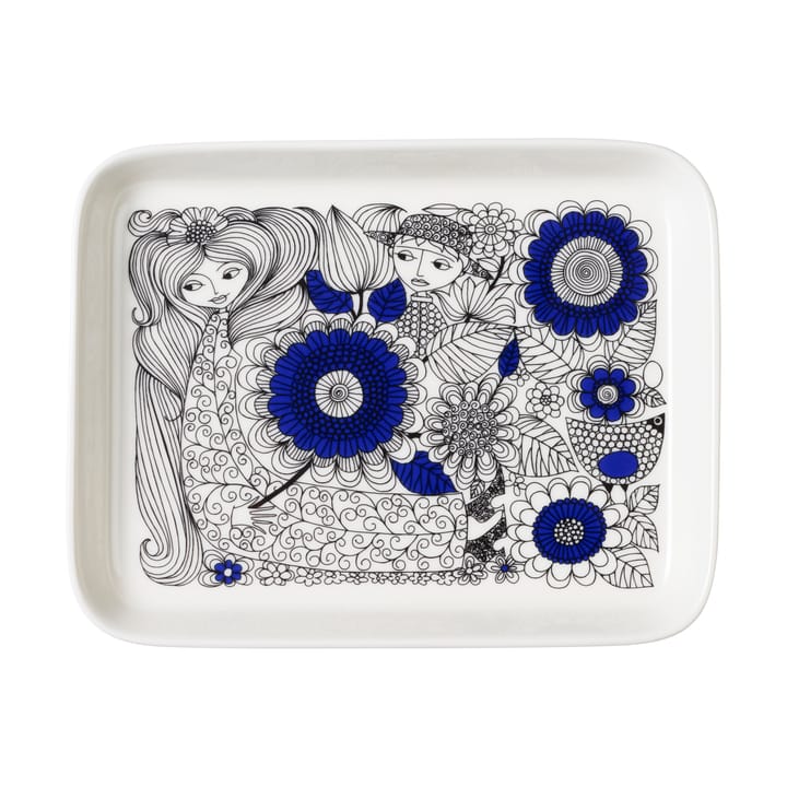 Pastoraali plate 15x19 cm - Blue-white - Arabia