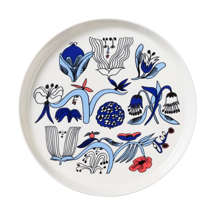 Puutarhurit plate Ø24 cm, Blue-white-red Arabia