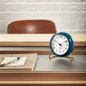 AJ Station table clock petrol blue - petrol blue - Arne Jacobsen Clocks