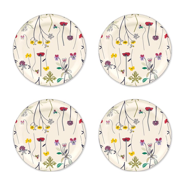 Herbarium coaster Ø11 cm 4-pack, Off-white Åry Home