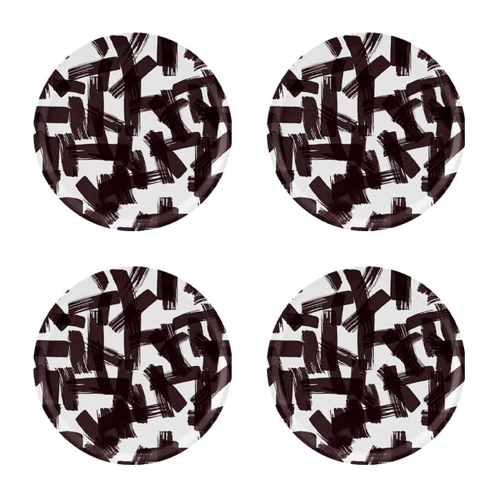 Kryss coaster Ø11 cm 4-pack, Black-white Åry Home