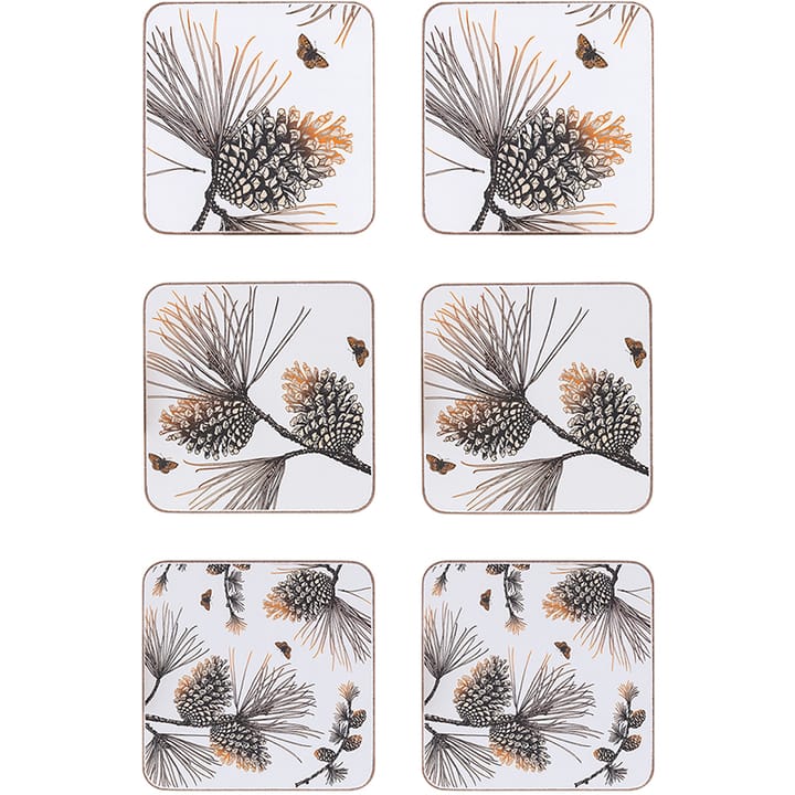 Pine Cone coaster 6-pack - cotton white - Åry Home