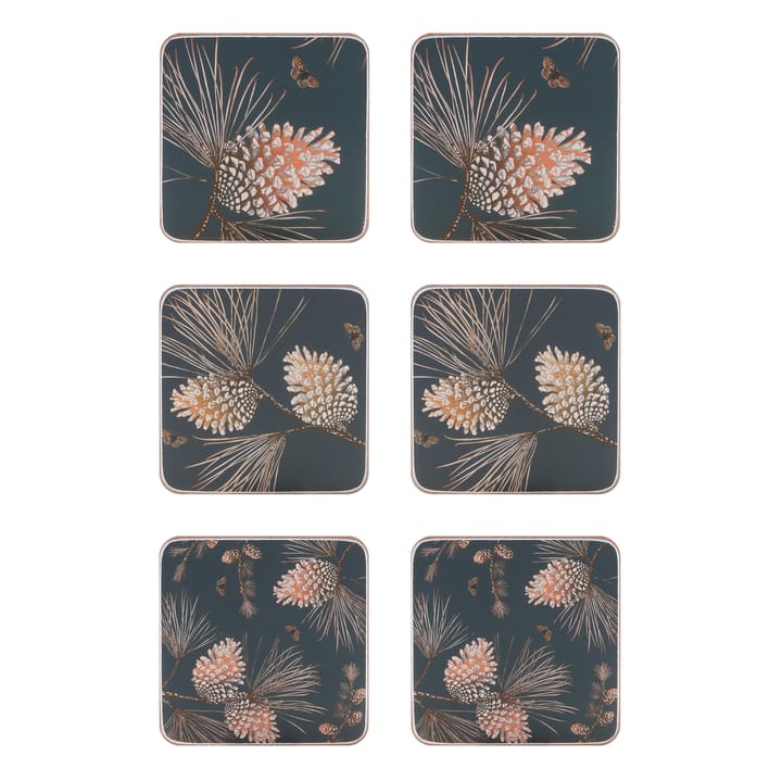 Pine Cone coaster 6-pack - thunder - Åry Home