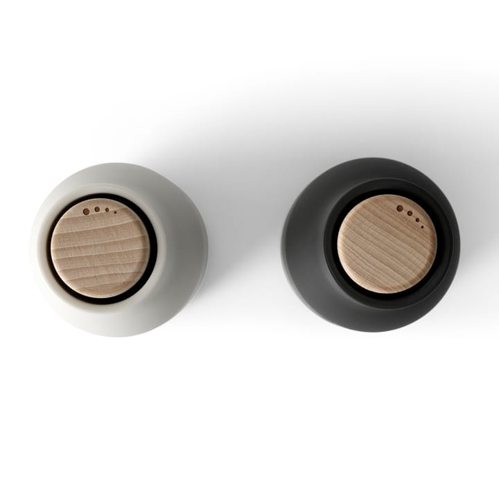 Bottle Grinder spice mill 2-pack, ash-carbon (beech-wood lid) Audo Copenhagen