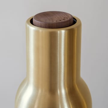 Bottle Grinder spice mill metal 2-pack - Brushed brass (wallnut lid) - Audo Copenhagen