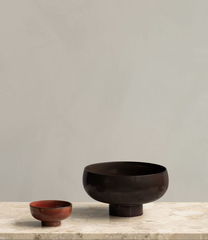 New Norm bowl on foot Ø12 cm, Red glazed Audo Copenhagen