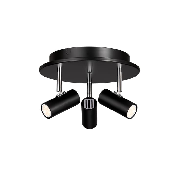 Cato round ceiling spotlight 3, Matte black Belid