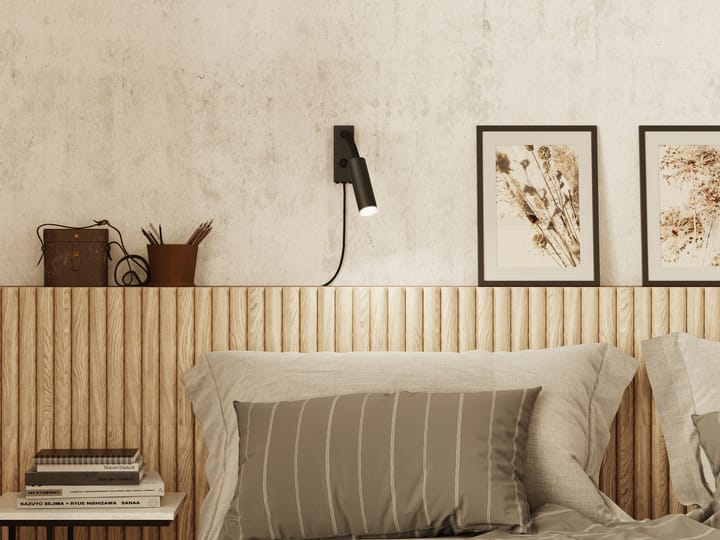 Cato Slim wall lamp flexarm, Matt black Belid