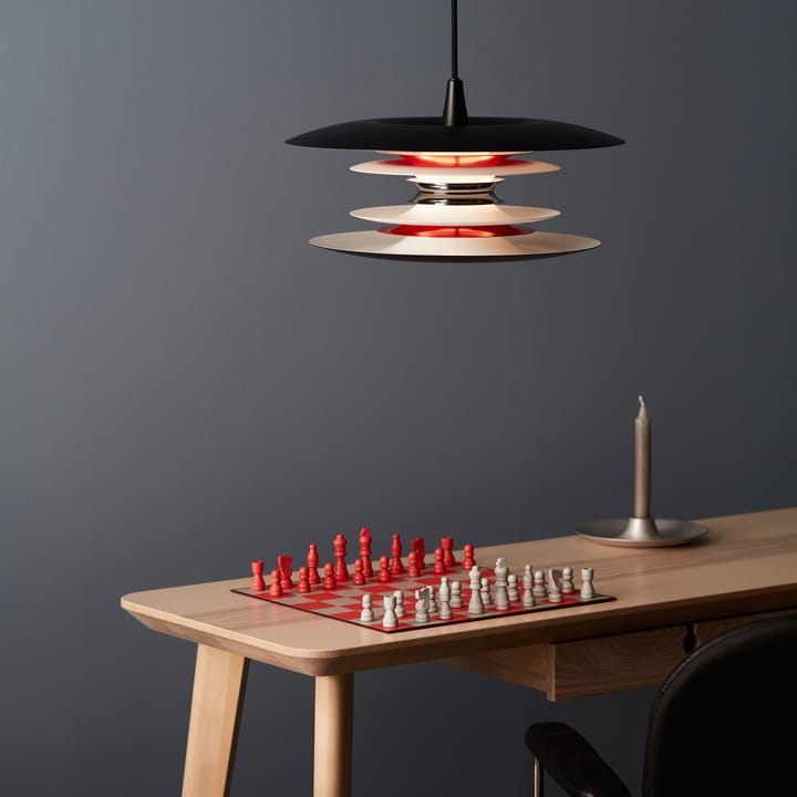 Diablo ceiling lamp Ø40 cm, Matte black-smooth red Belid