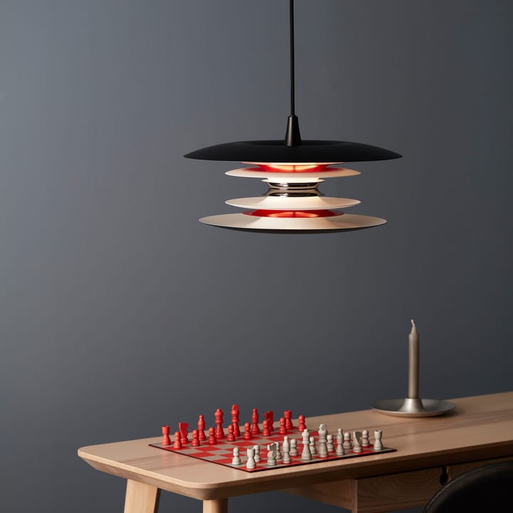 Diablo ceiling lamp Ø50 cm, Matte black-smooth red Belid