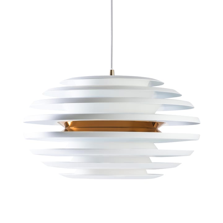 Ellipse ceiling lamp, matte white, brass Belid