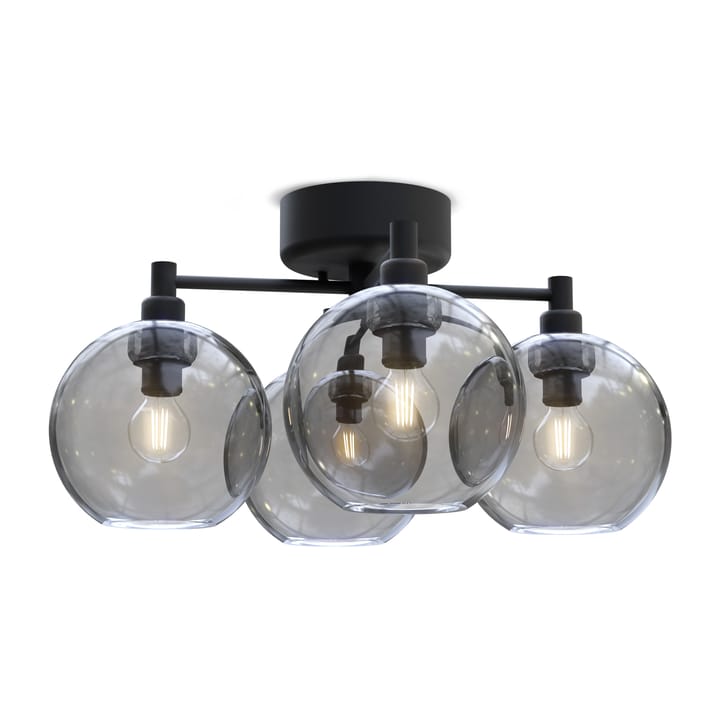 Gloria ceiling lamp, Black-smoke coloured glass Belid