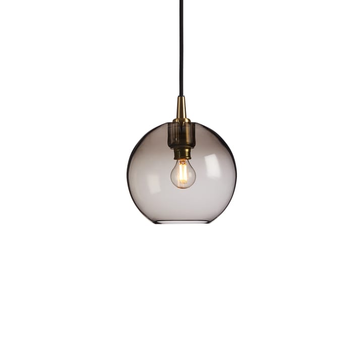 Gloria pendant lamp Ø19 cm, brass-smoke coloured glass Belid