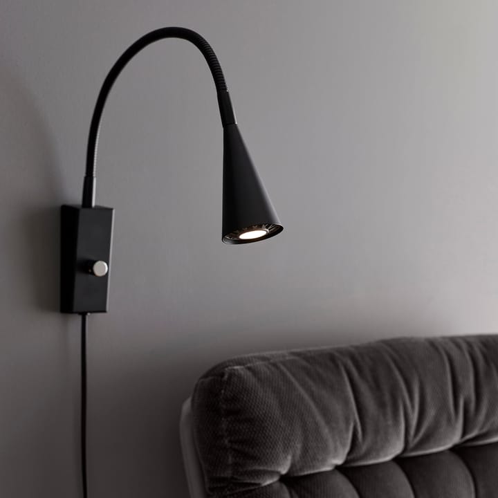 Ledro wall lamp, matte black Belid