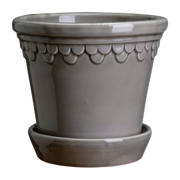 Copenhagen flower pot glazed Ø10 cm, Grey Bergs Potter