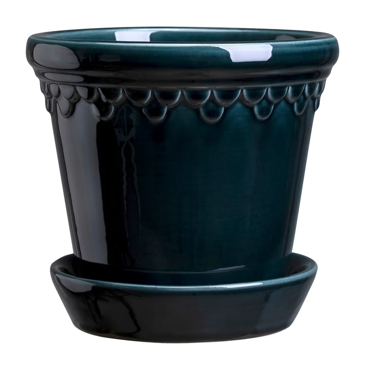 Copenhagen flower pot glazed Ø12 cm, blue Bergs Potter